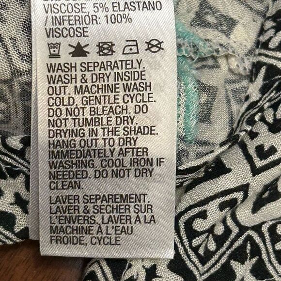 Roxy medium black and white geo print long sleeve dress - Picture 11 of 11